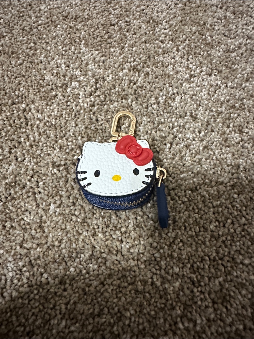 Hello Kitty White, Red & Navy Mini Coin Pouch Key Clip